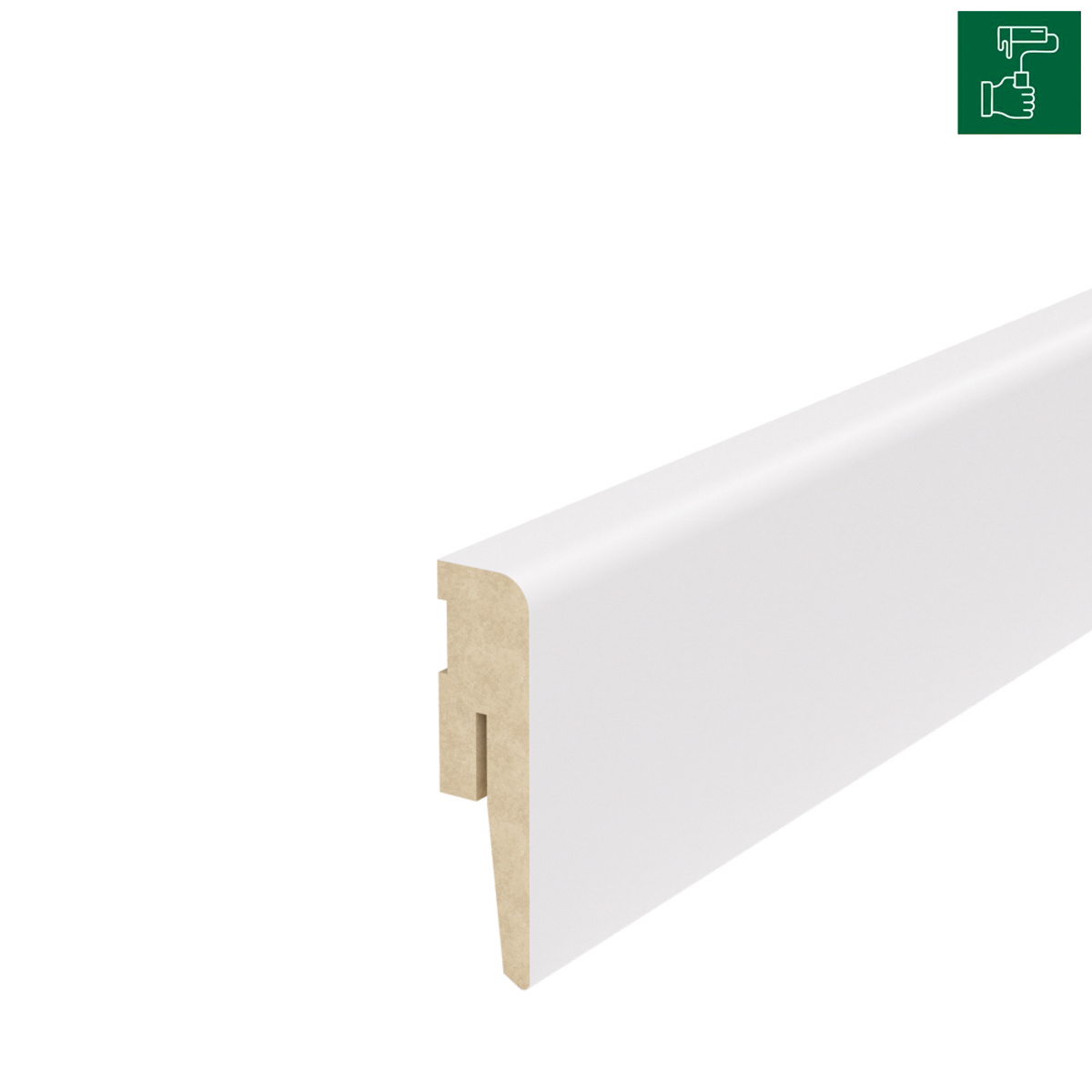 Listwa przypodłogowa MDF TRIO R5, do malowania, 6cm