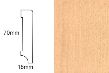 Listwa przypodłogowa fornirowana lakierowana CP70 R3 (240 cm x 7 cm x 1,8 cm) buk