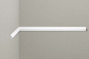 Listwa ścienna gładka Creativa LPC-02, biała, wym. 4 x 1.8 x 244 cm