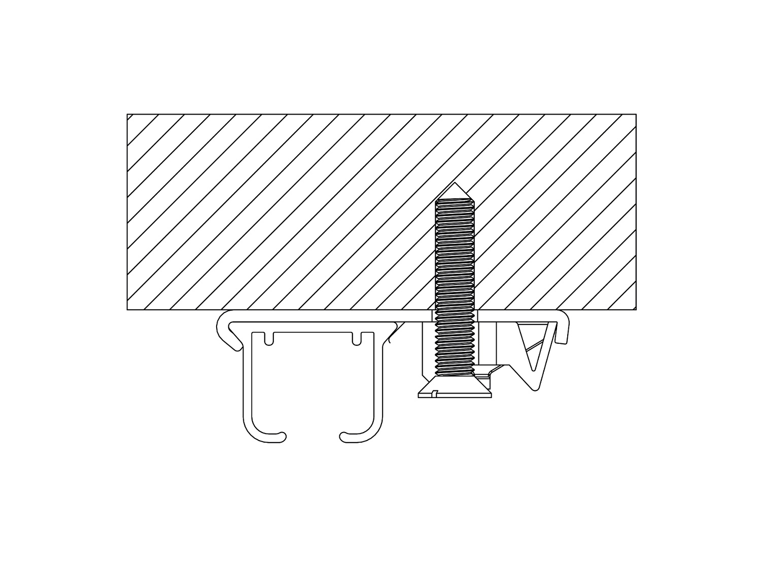 Zestaw karniszowy jednotorowy S100 z agrafkami, wym. 100 x 2 x 1.4 cm