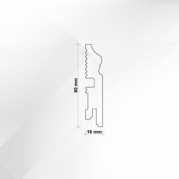 Listwa przypodłogowa MDF lakierowana biała wilgocioodporna FOGE LB3 - 8cm