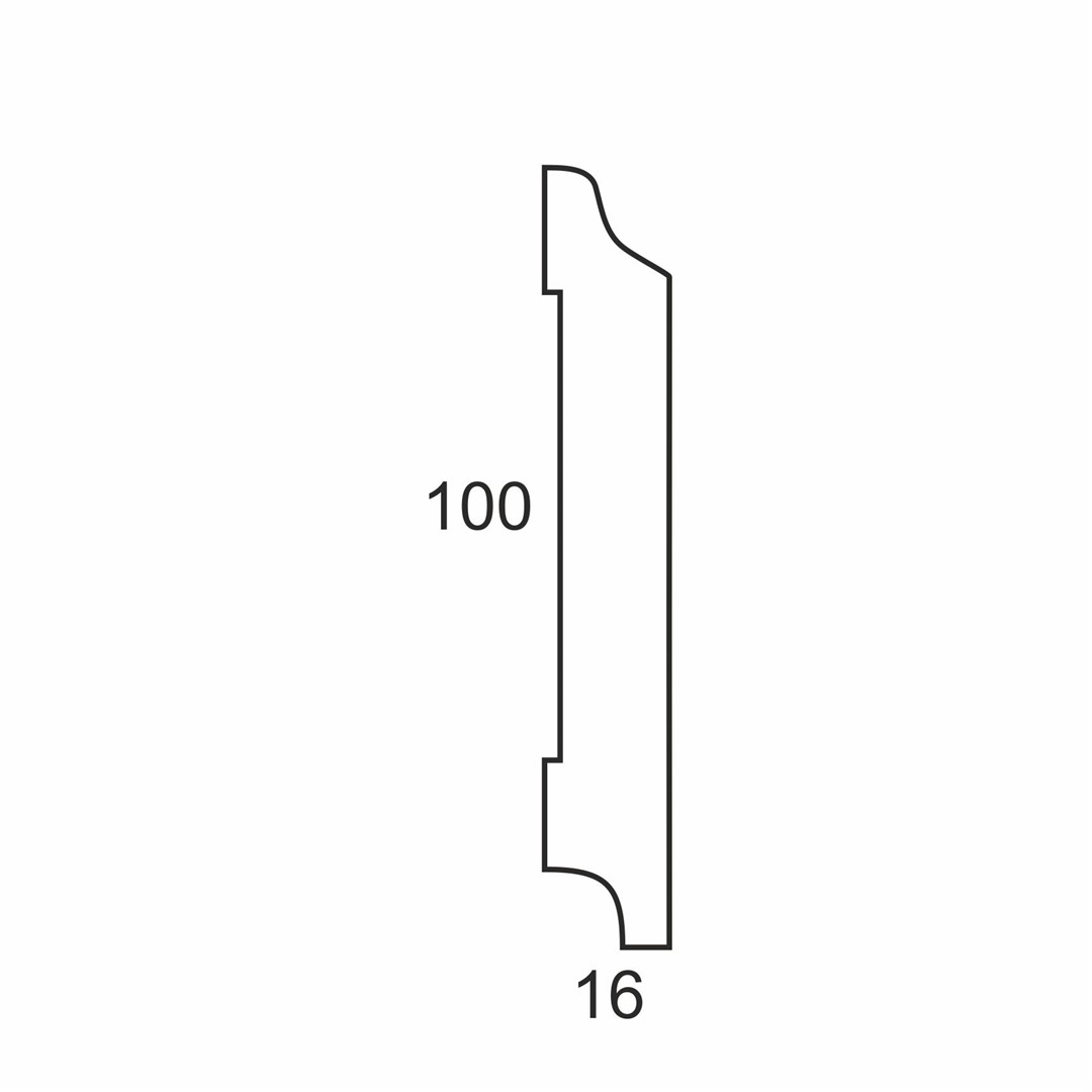 Listwa przypodłogowa MDF Plus F1 biała lakierowana półmat (262 cm x 10 cm x 1,6 cm) wilgocioodporna