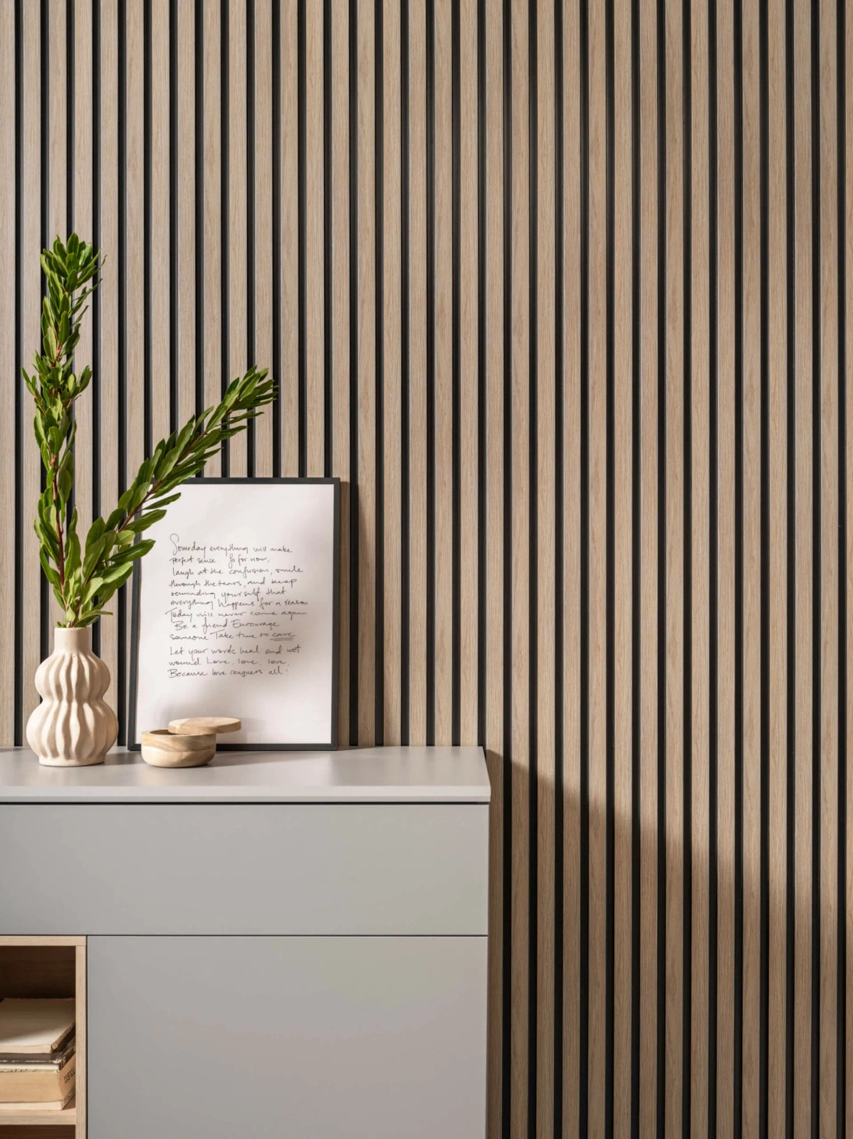 Lamela ścienna Dąb Szary L0203T wym. 200 x 1.2 x 12.1 cm, z PolyForce, kolor szary dąb