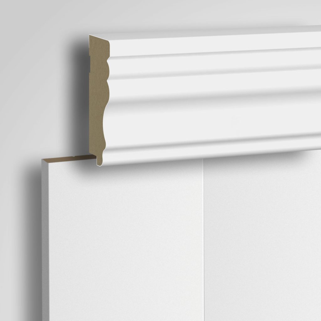 Listwa wieńcząca do boazerii ściennej MDF - LINEA - Biala Premium