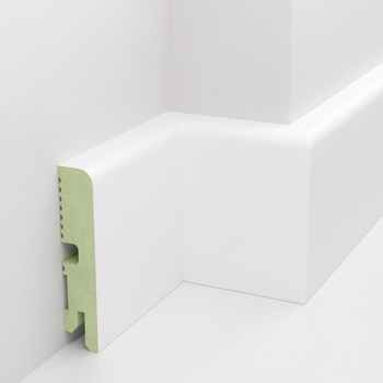 Listwa przypodłogowa lakierowana biała, MDF wilgocioodporny, FOGE LB1 - 8cm