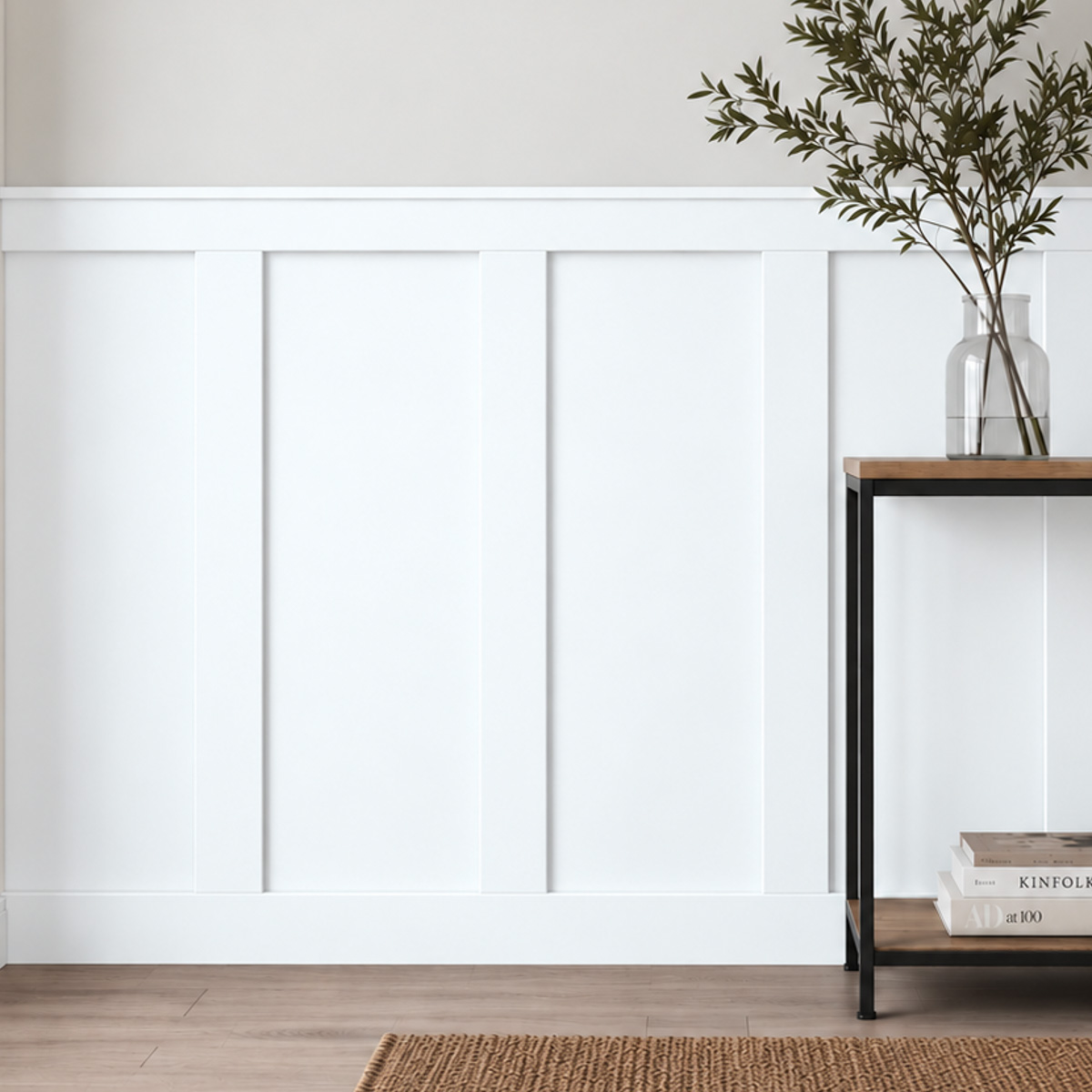 Boazeria ścienna FRAME - długość 200 cm, wysokość 123 cm - zestaw listew MDF
