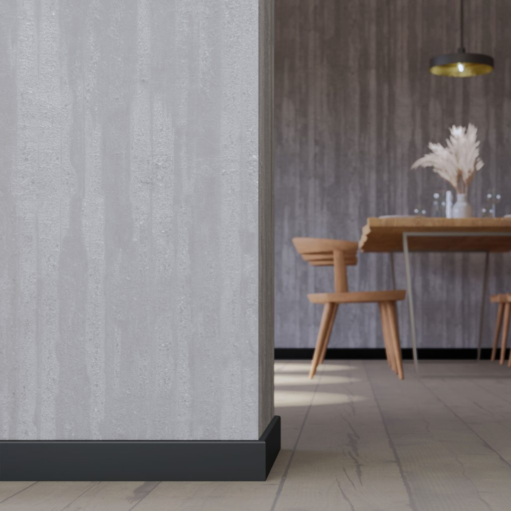 PRÓBKA 20 CM - Listwa przypodłogowa MDF TRIO R5, Czarny Mat, 8cm