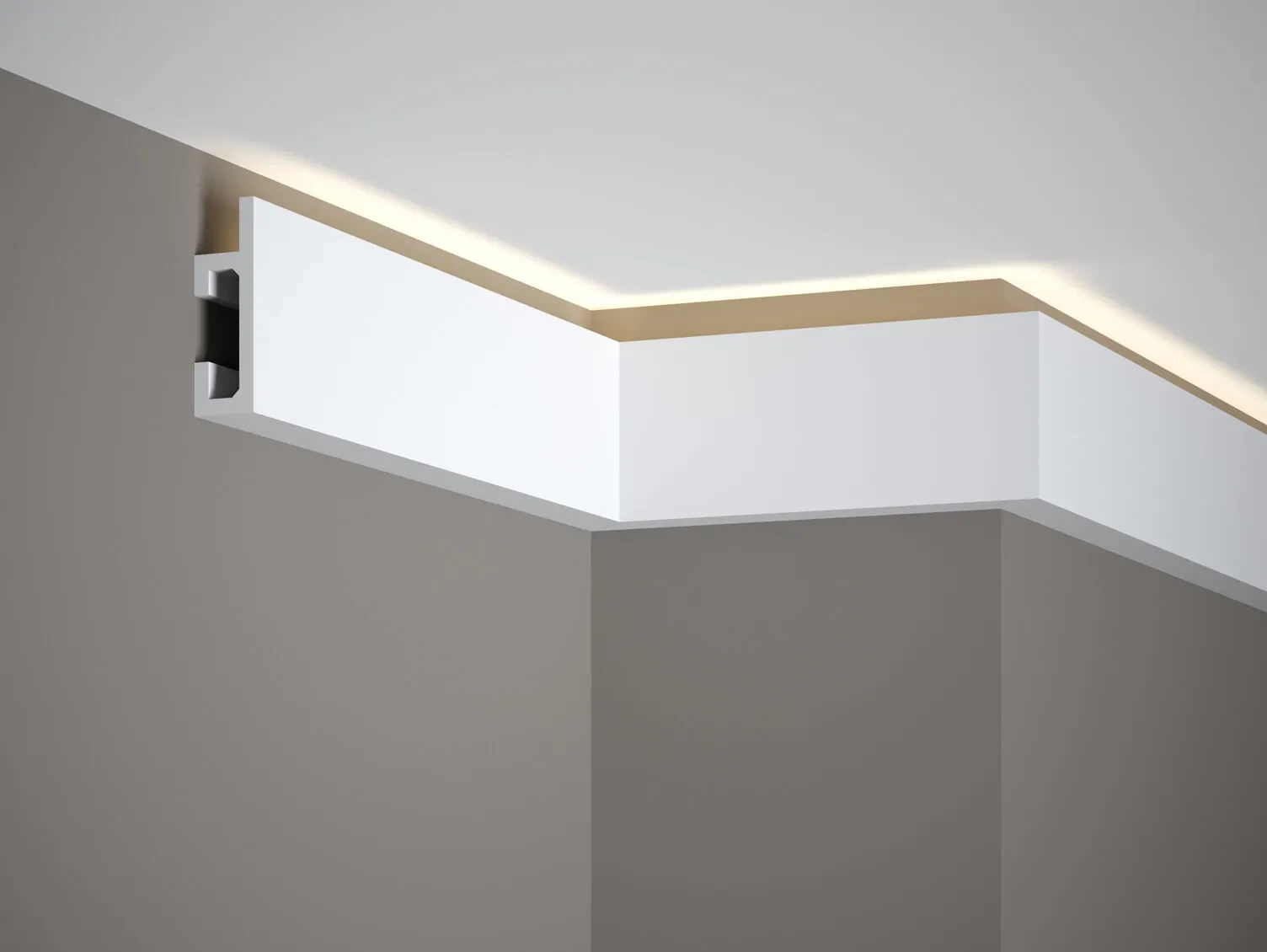 Listwa sufitowa QL019 biała wym. 200 x 2.5 x 8 cm, z PolyForce