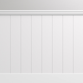 Boazeria angielska lakierowana MDF - zestaw listew boazeryjnych z listwą przypodłogową i wieńcem - długość 187,5 cm / wysokość 94,6 cm (model Nova)