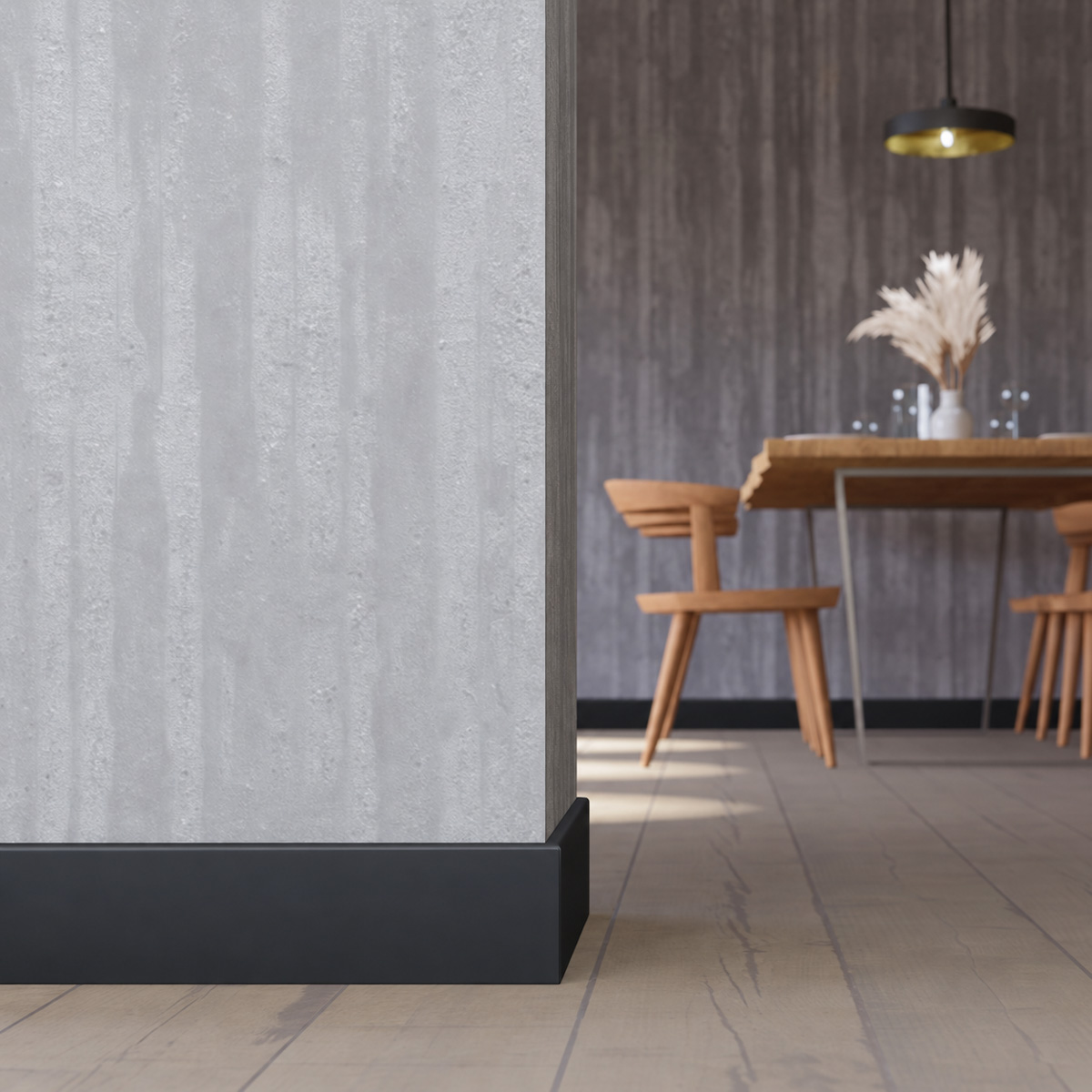 PRÓBKA 20 CM - Listwa przypodłogowa MDF TRIO R5, Czarny Mat, 10cm