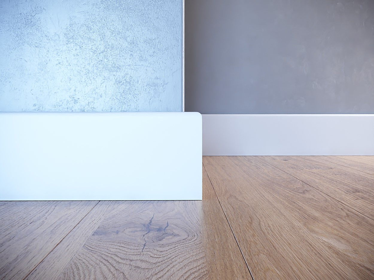 Listwa przypodłogowa drewniana lakierowana Lapis 100 (240 cm x 10 cm x 1,6 cm) białe drewno iglaste