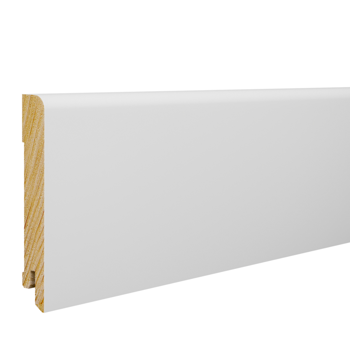 PRÓBKA 20 CM - Listwa przypodłogowa świerkowa 95x15 mm – biała Polyblend