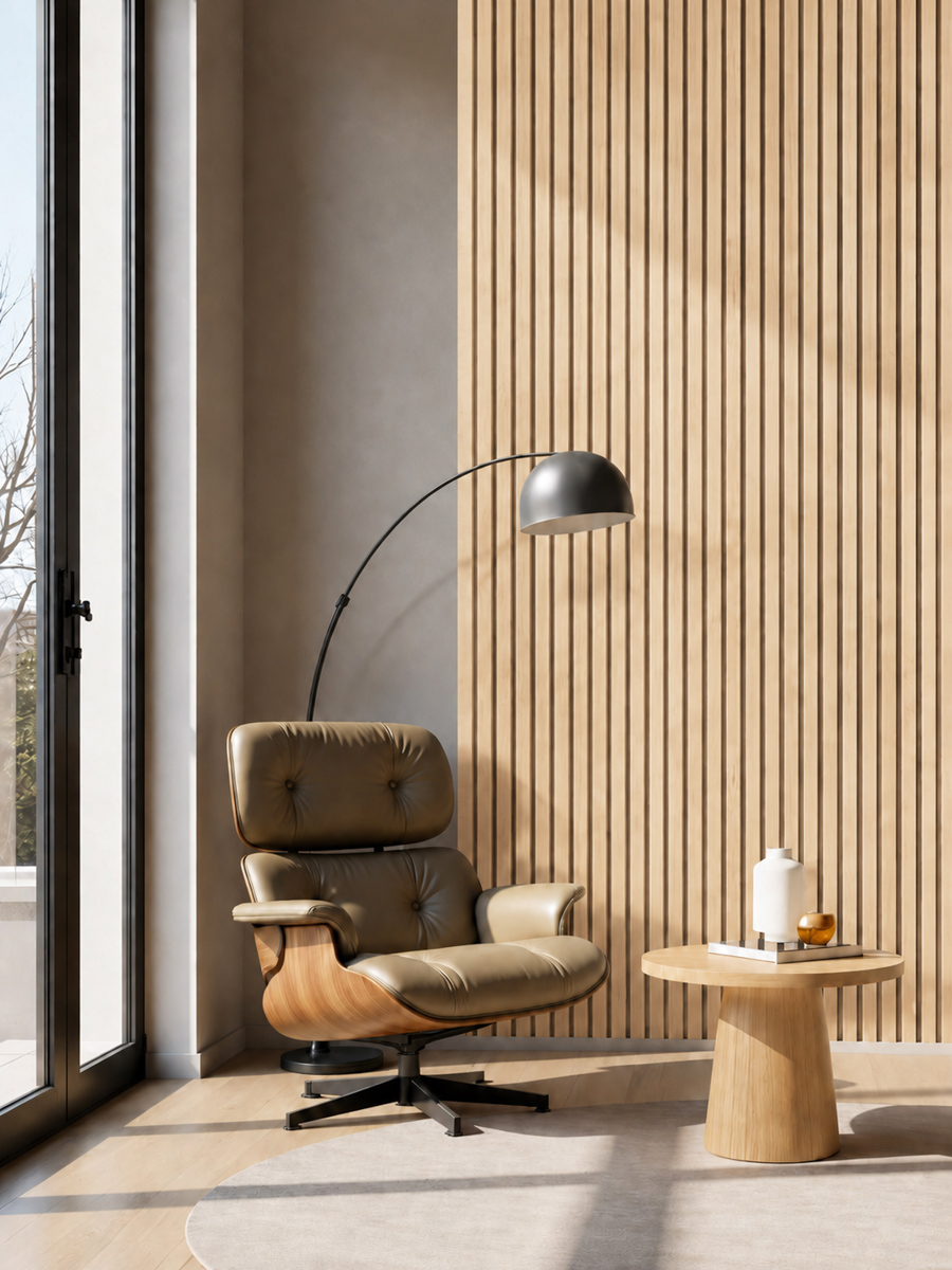 Lamele Fornirowane na filcu akustycznym - Jesion 60 x 280 cm