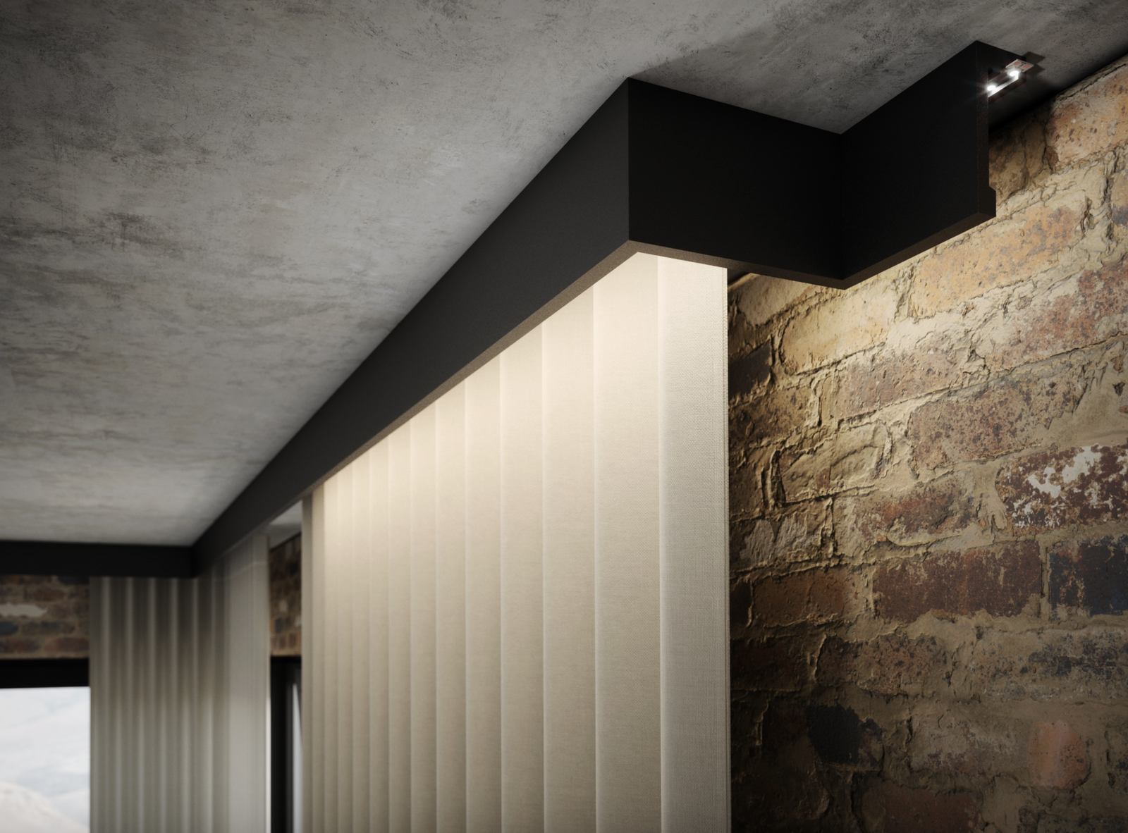 LK-01 Czarna Creativa Maskownica do Karnisza, listwa gzymsowa LIGHTBLOCKER