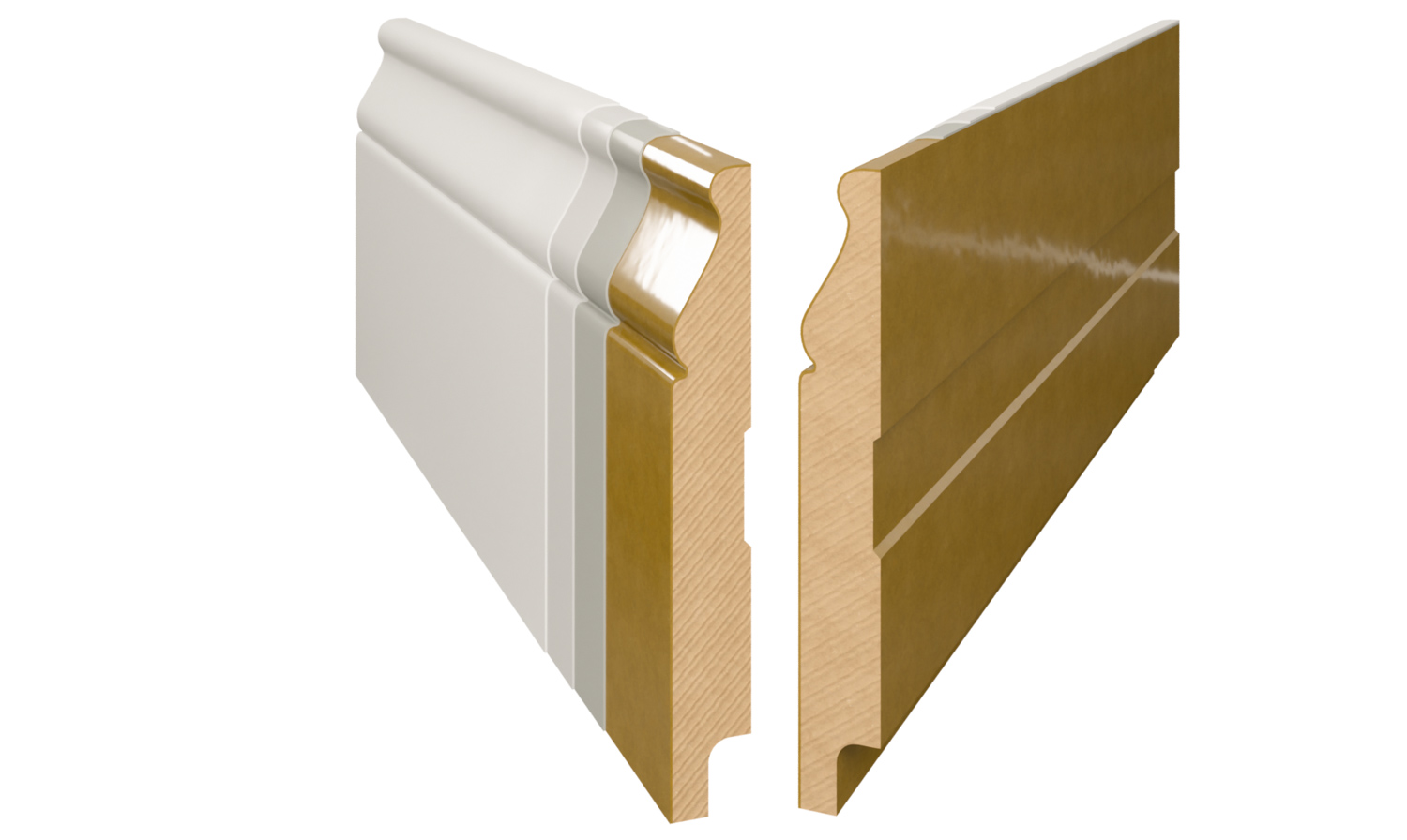 PRÓBKA 20 CM - Listwa przypodłogowa MDF lakierowana biała z wodoodporną powłoką SANTI 12cm