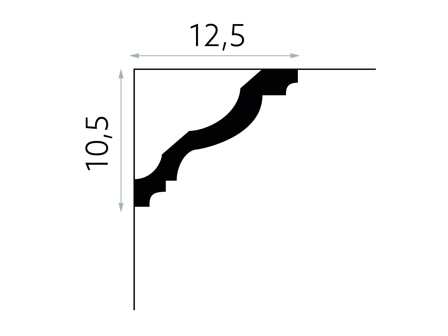 Listwa przysufitowa biała MDB158 wym. 200 x 12.5 x 10.5 cm, z ProFoam