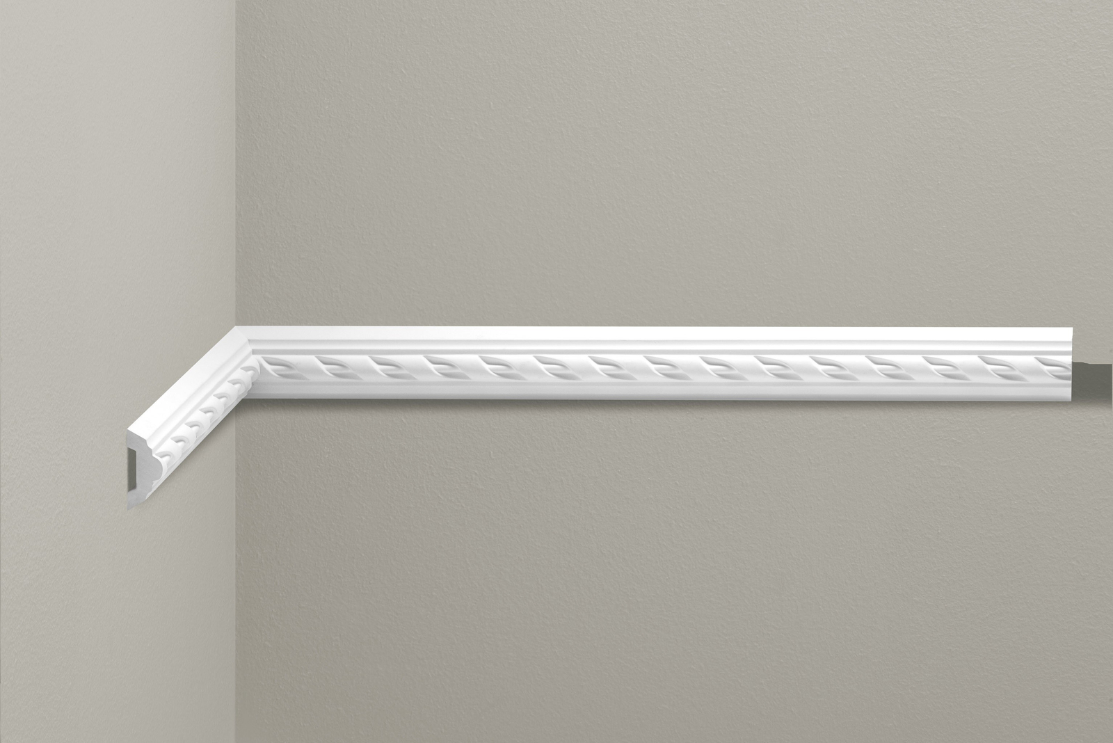 Listwa ścienna zdobiona Creativa LNZ-04, biała, wym. 5.1 x 1.9 x 240 cm