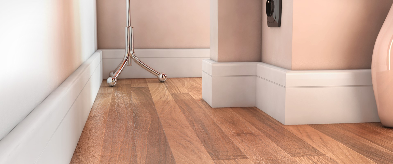 Listwa przypodłogowa MDF Plus wilgocioodporna lakierowana półmat biała RAL 9003 F8 (262 cm x 10 cm x 1,6 cm)