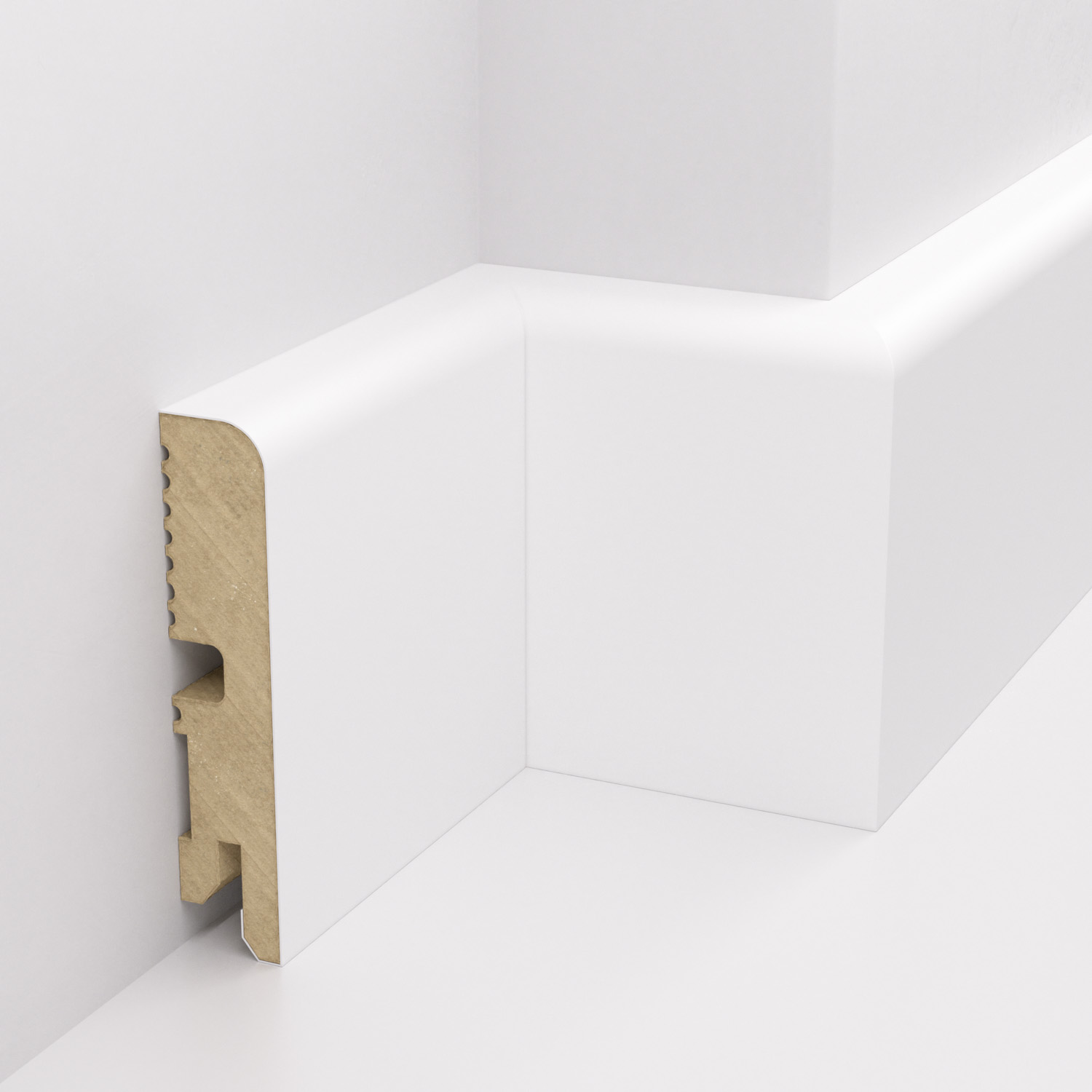 Listwa przypodłogowa MDF FOGE LB1 - 80 biały półmat, lakierowana