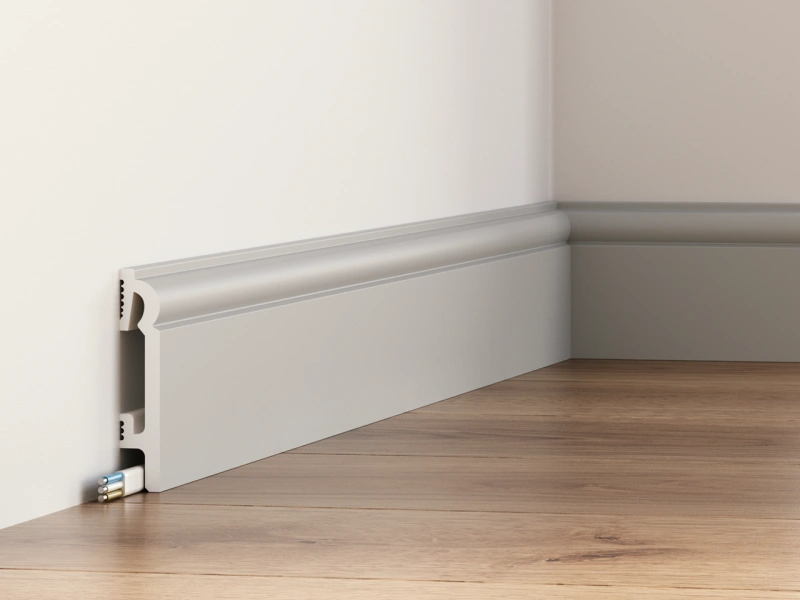PRÓBKA 20 cm - Listwa przypodłogowa Premium Floor Durofit PF082G Szara RAL 7047 8 cm