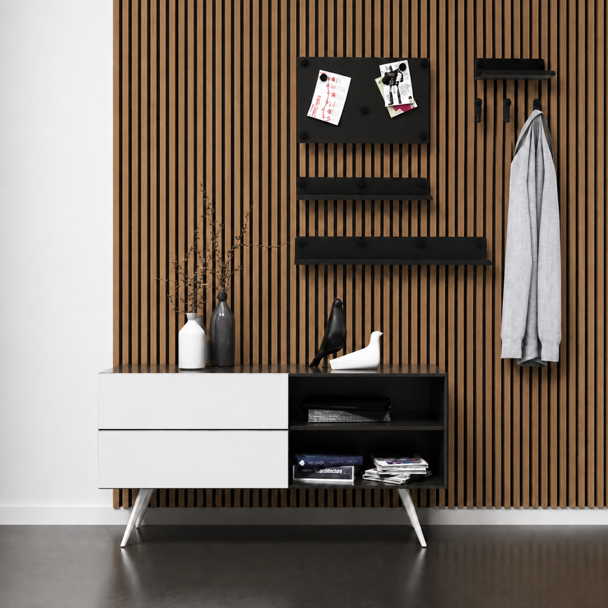 Lamele Fornirowane na filcu akustycznym - Dąb Olejowany 60 x 280 cm