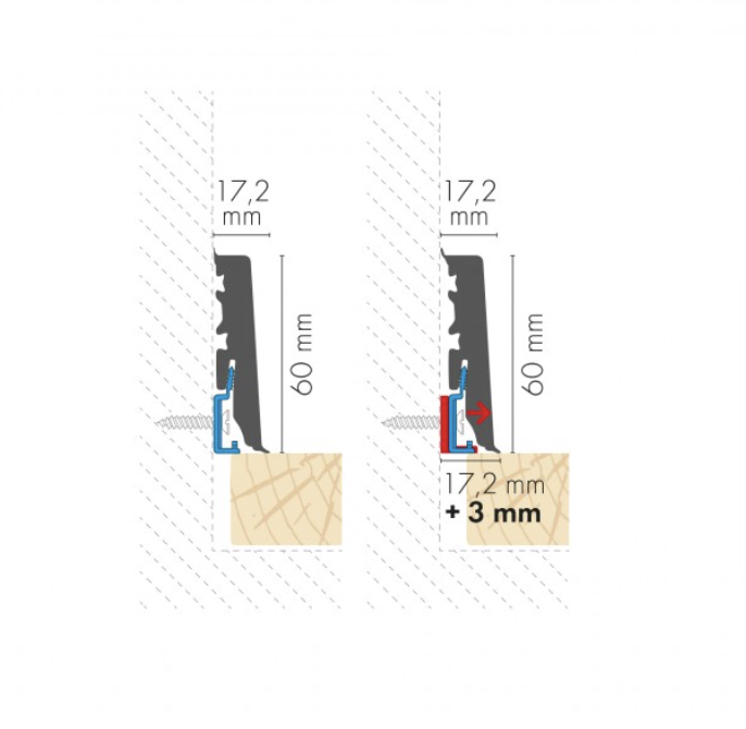 Listwa przypodłogowa PVC MASTERLINE 60 Marsylia Mat