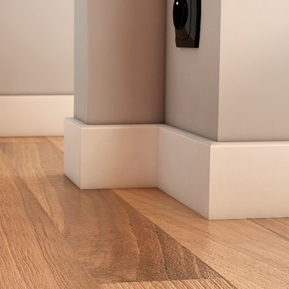 Listwa przypodłogowa MDF PLUS R3 wilgocioodporna lakierowana półmat (244 cm x 8 cm x 1,2 cm) biała