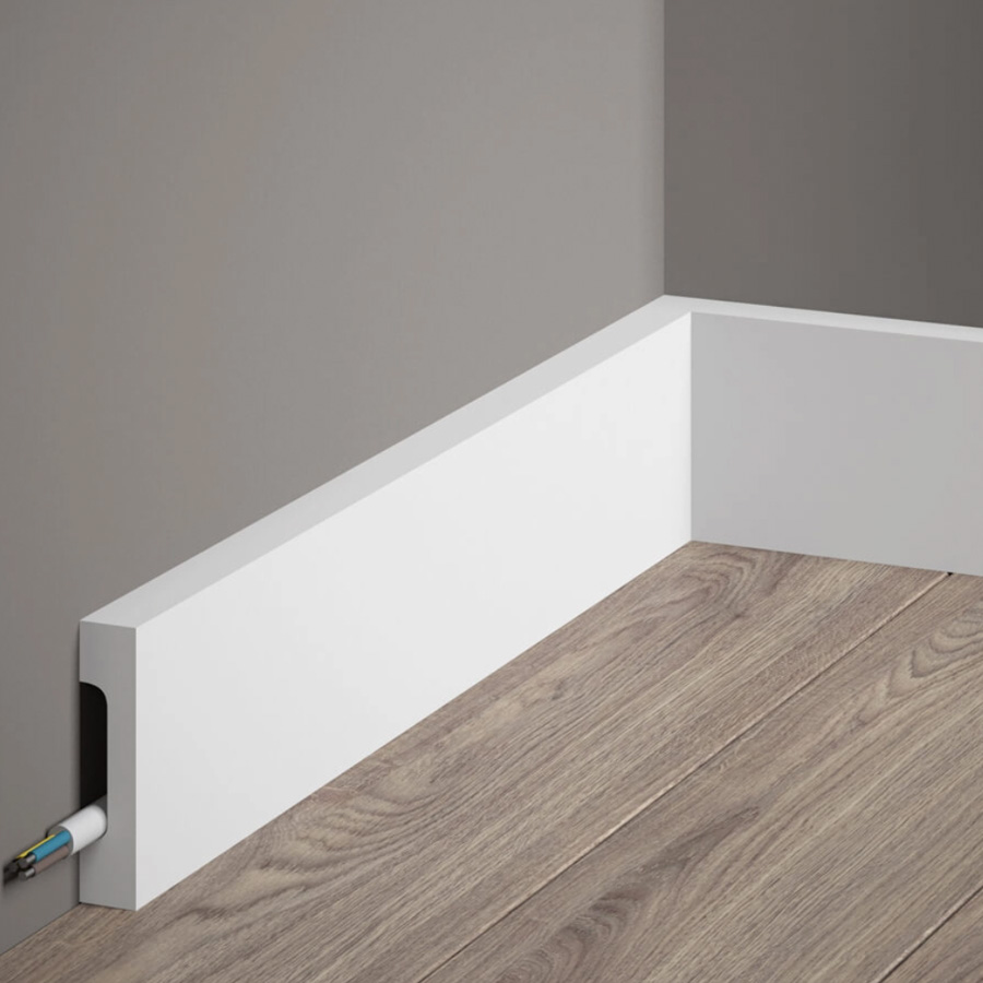 Listwa przypodłogowa MD359 biała wym. 200 x 1.6 x 7 cm, z PolyForce