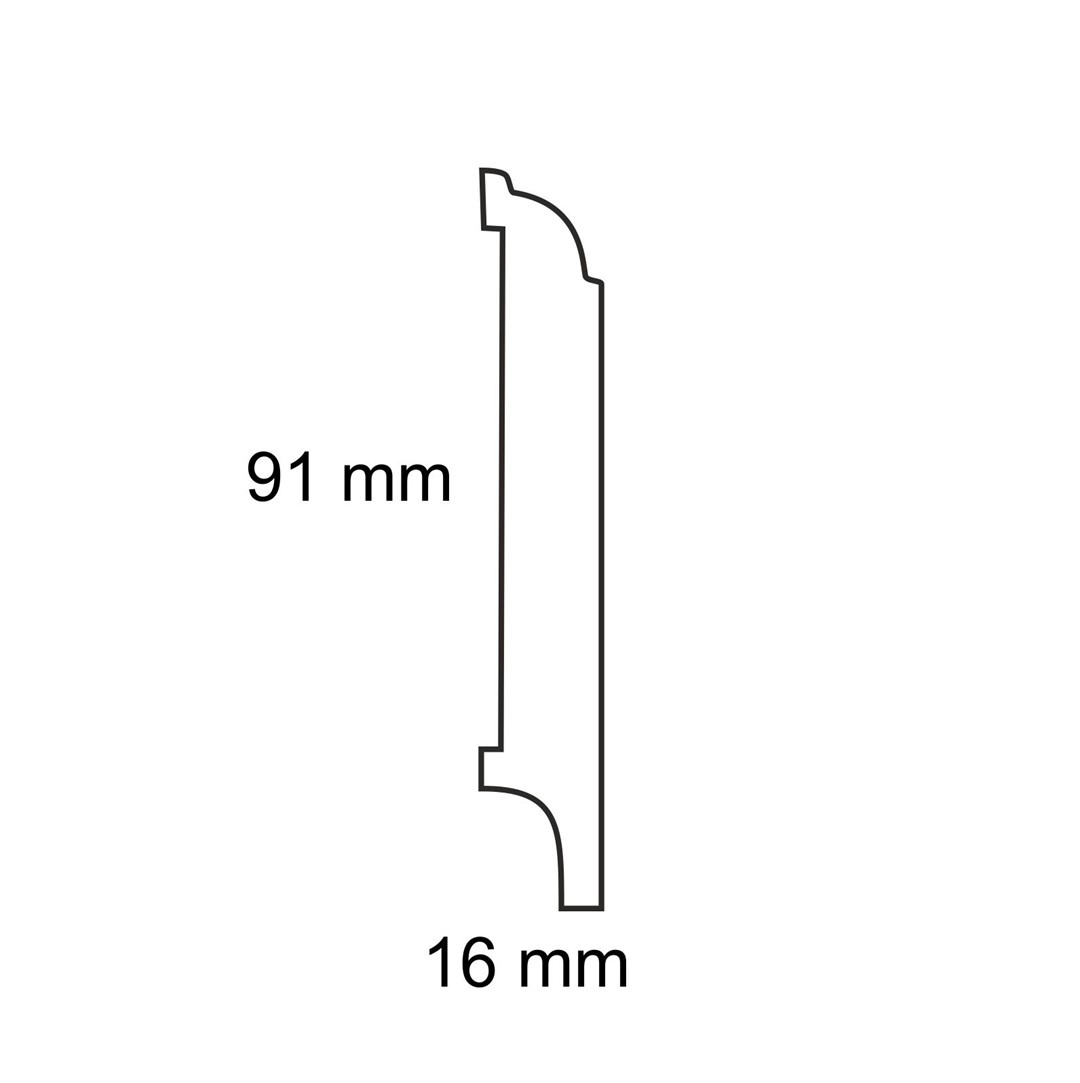 Listwa przypodłogowa drewniana lakierowana AGAT 91 (240 cm x 9,1 cm x 1,6 cm) iglaste