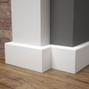 PRÓBKA 20 CM - Listwa przypodłogowa MDF lakierowana biała z wodoodporną powłoką TRIO SLIM 6cm