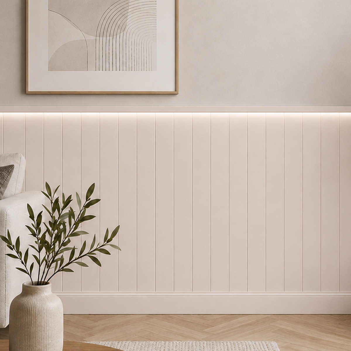 Boazeria ścienna LED do malowania - długość 200 cm, wysokość 114 cm + Farba w kolorze Cappuccino