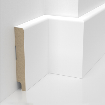 PRÓBKA 20 CM - Listwa przypodłogowa MDF lakierowana biała z wodoodporną powłoką TRIO 10cm