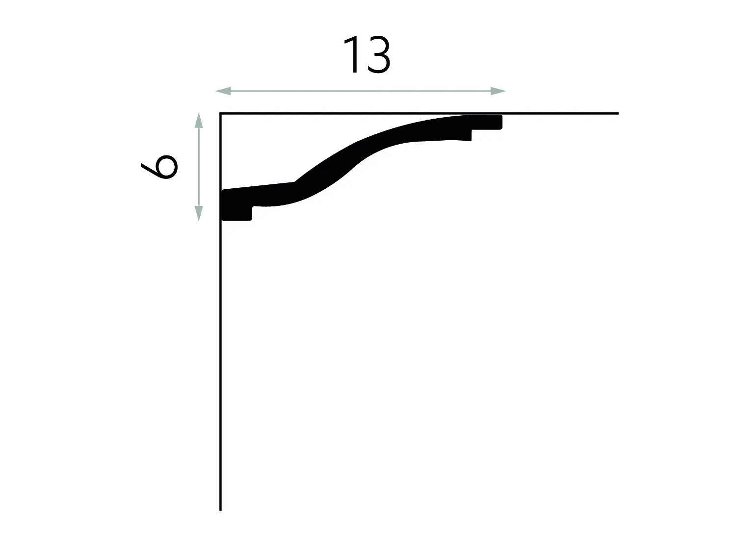 Listwa przysufitowa biała MDB127 wym. 200 x 13 x 6 cm, z ProFoam