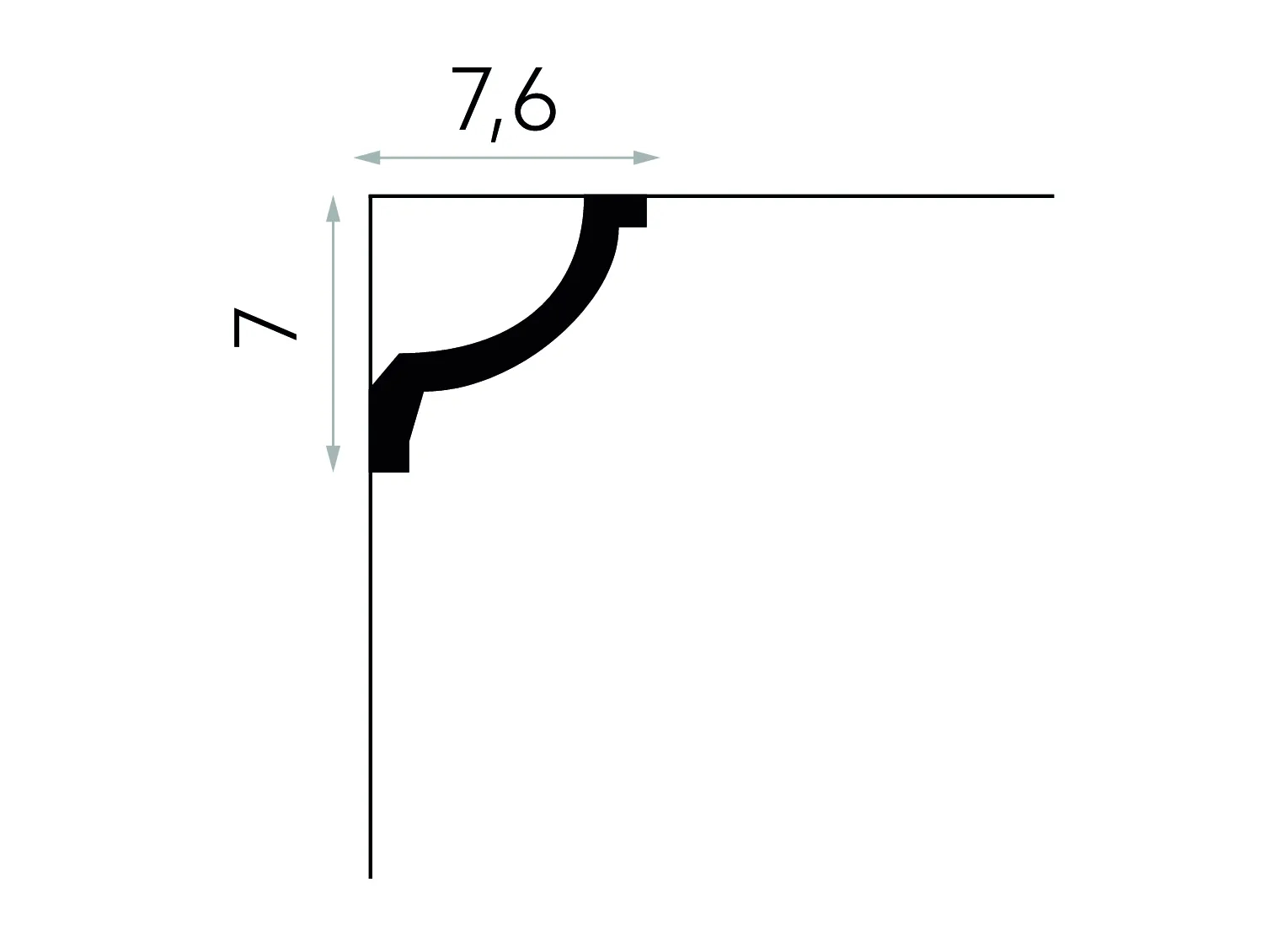 Listwa przysufitowa styropianowa MDA121 biała wym. 200 x 7.6 x 7 cm, z ProFoam