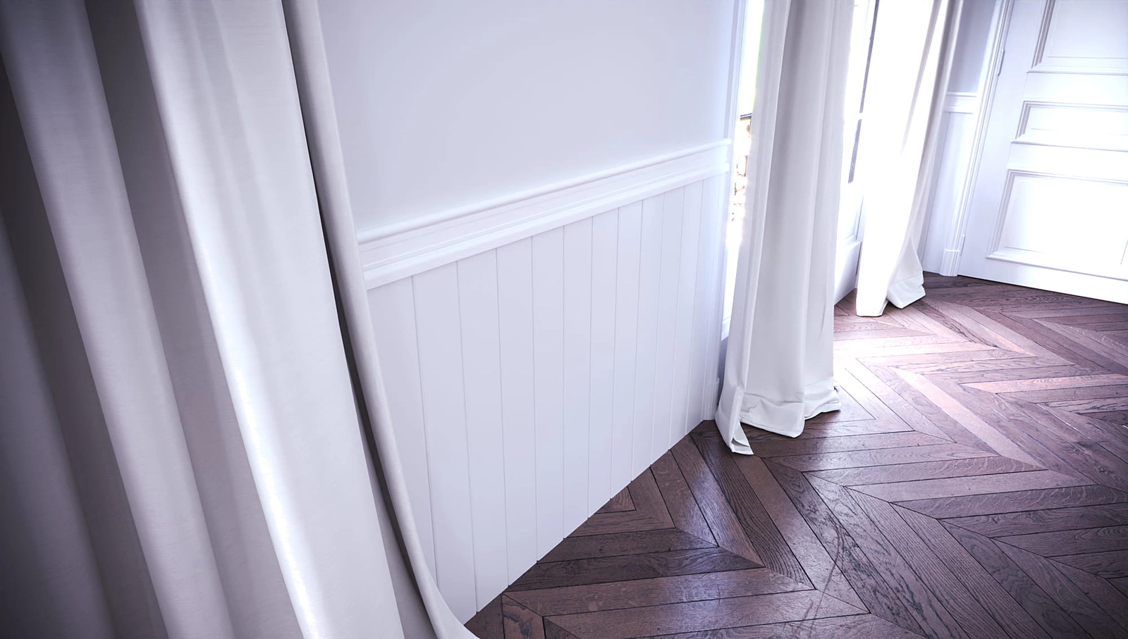 Lakierowana boazeria angielska PURE - wymiary 200 x 109 cm