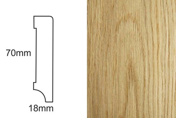 Listwa przypodłogowa fornirowana lakierowana CP70 R3 (240 cm x 7 cm x 1,8 cm) dąb