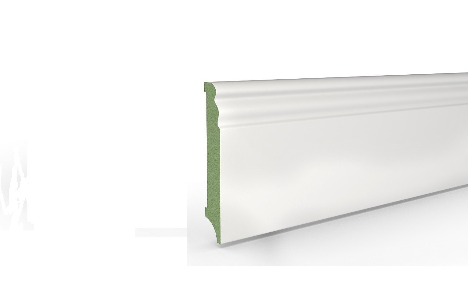 Listwa przypodłogowa MDF PLUS F7 biała półmatowa wilgocioodporna (262 cm x 8 cm x 1,6 cm)