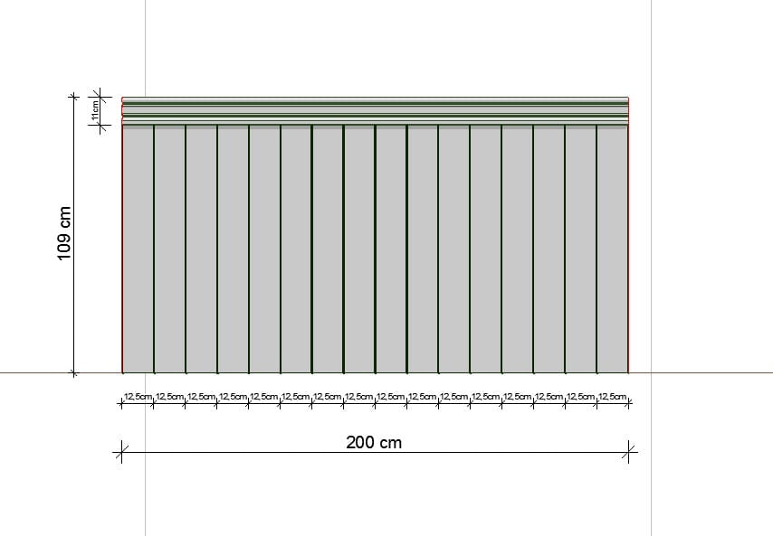 Lakierowana boazeria angielska PURE - wymiary 200 x 109 cm