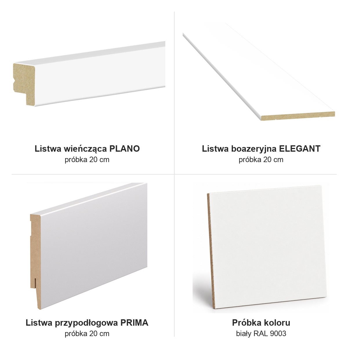Boazeria ścienna FRAME do malowania + Farba biały RAL9003 - zestaw próbek