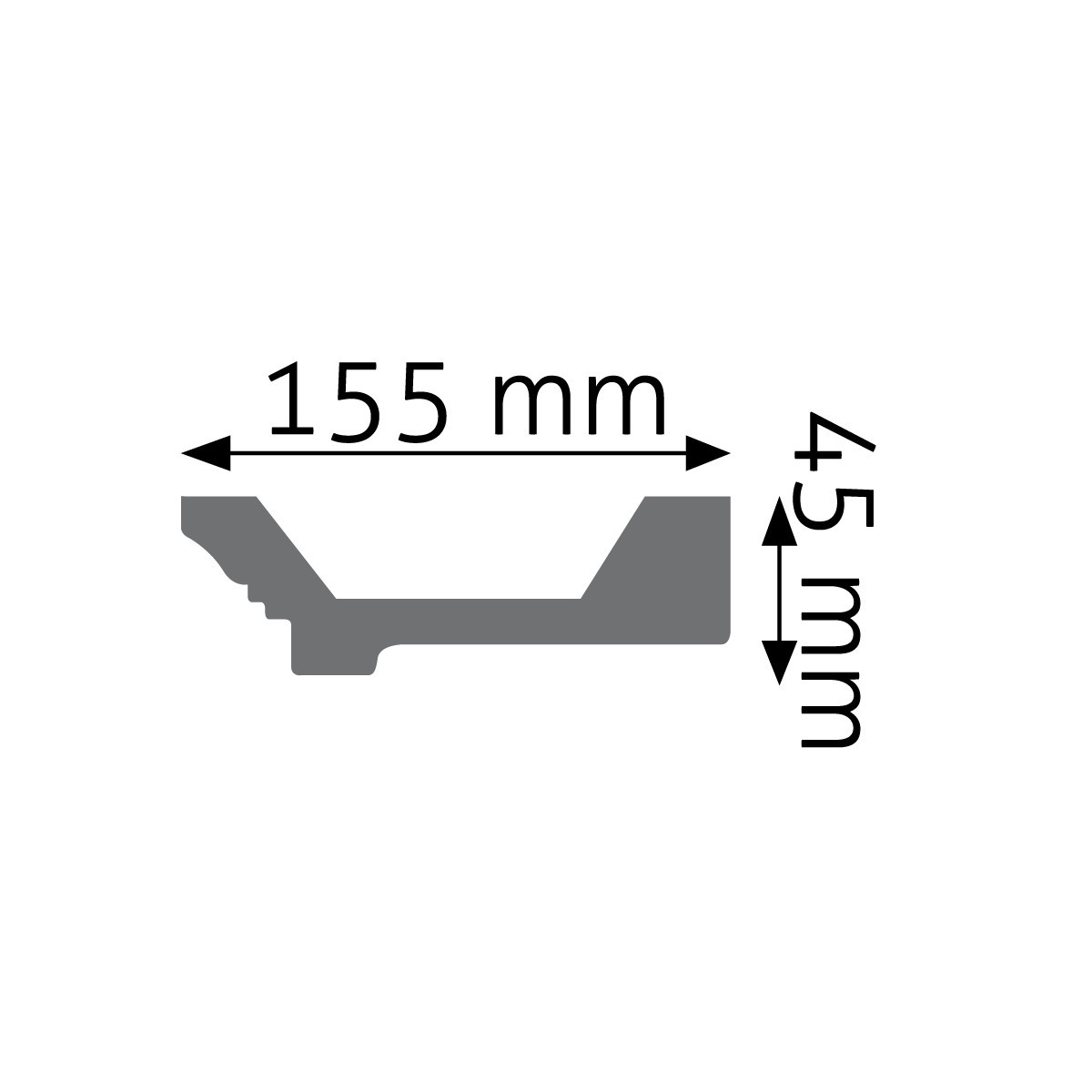 Listwa przysufitowa biała Creativa LGG-26, wym. 15.5 x 4.5 x 240 cm