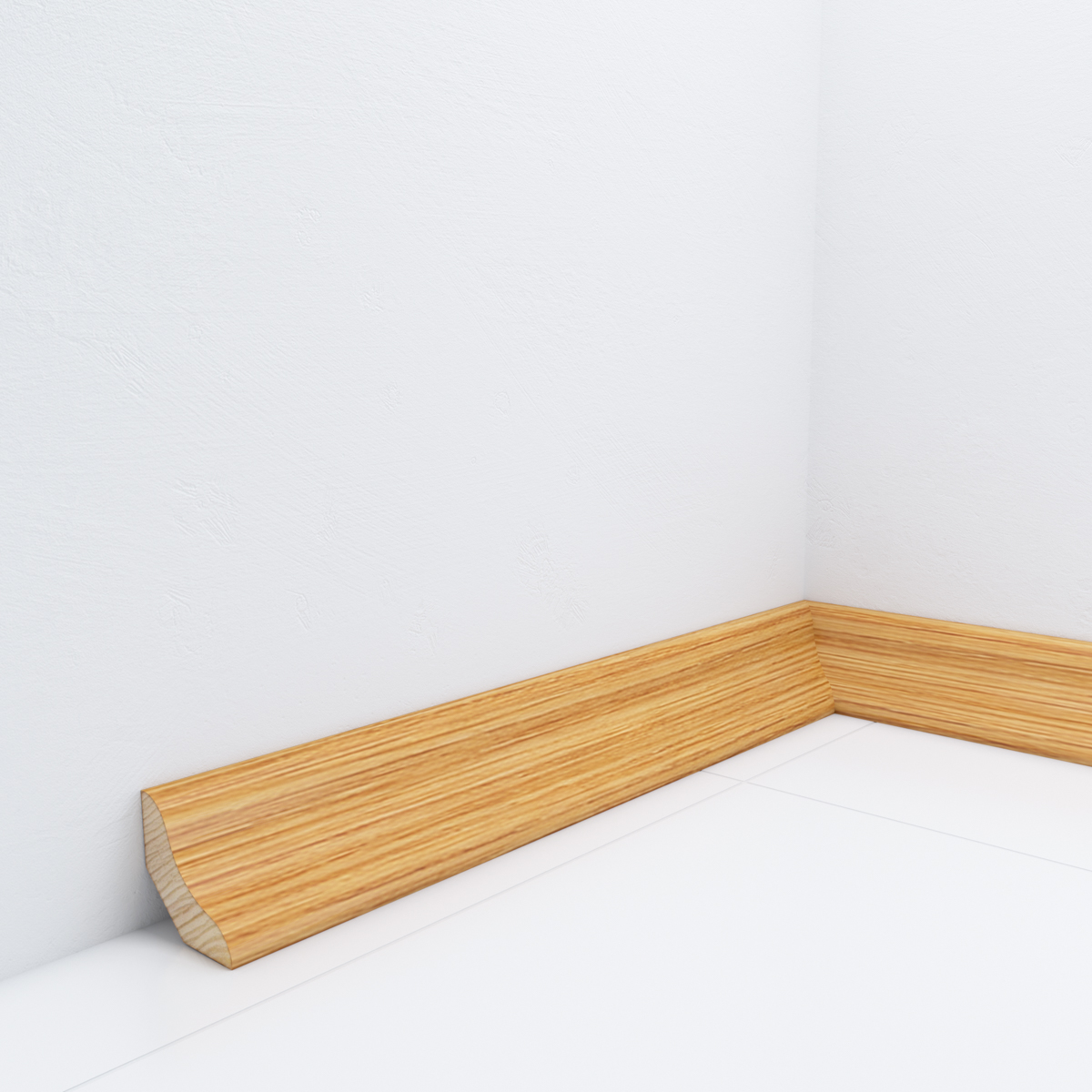 PRÓBKA 20 CM - Ćwierćwałek drewniany wklęsły 26x26 mm - dąb lakierowany