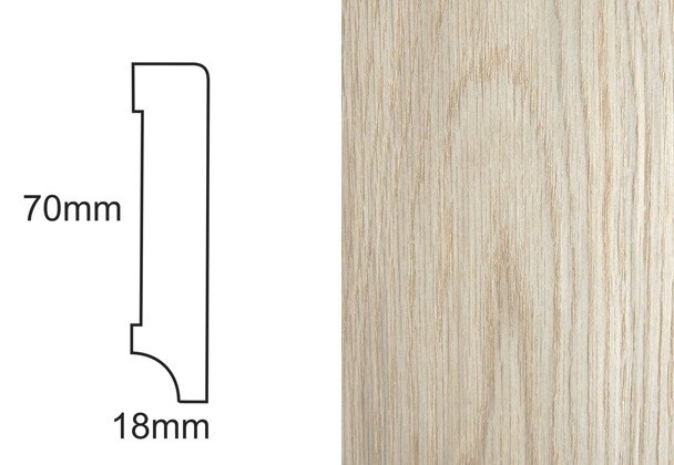 Listwa przypodłogowa fornirowana nielakierowana CP70 R3 (240 cm x 7 cm x 1,8 cm) dąb
