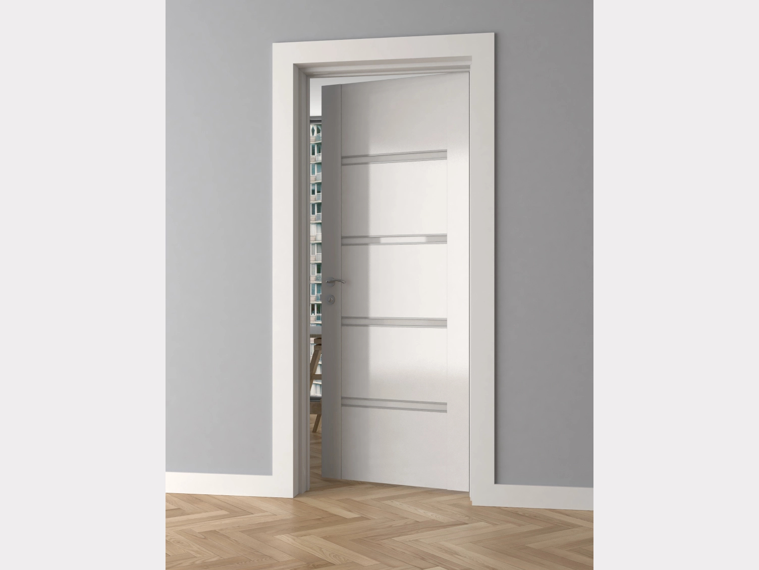 Obramowanie na drzwi MD009E białe wym. 240 x 1.7 x 10 cm, z PolyForce