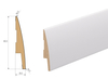 PRÓBKA 20 CM - Listwa przypodłogowa MDF, Biała Premium, 8cm, MX-LUNA