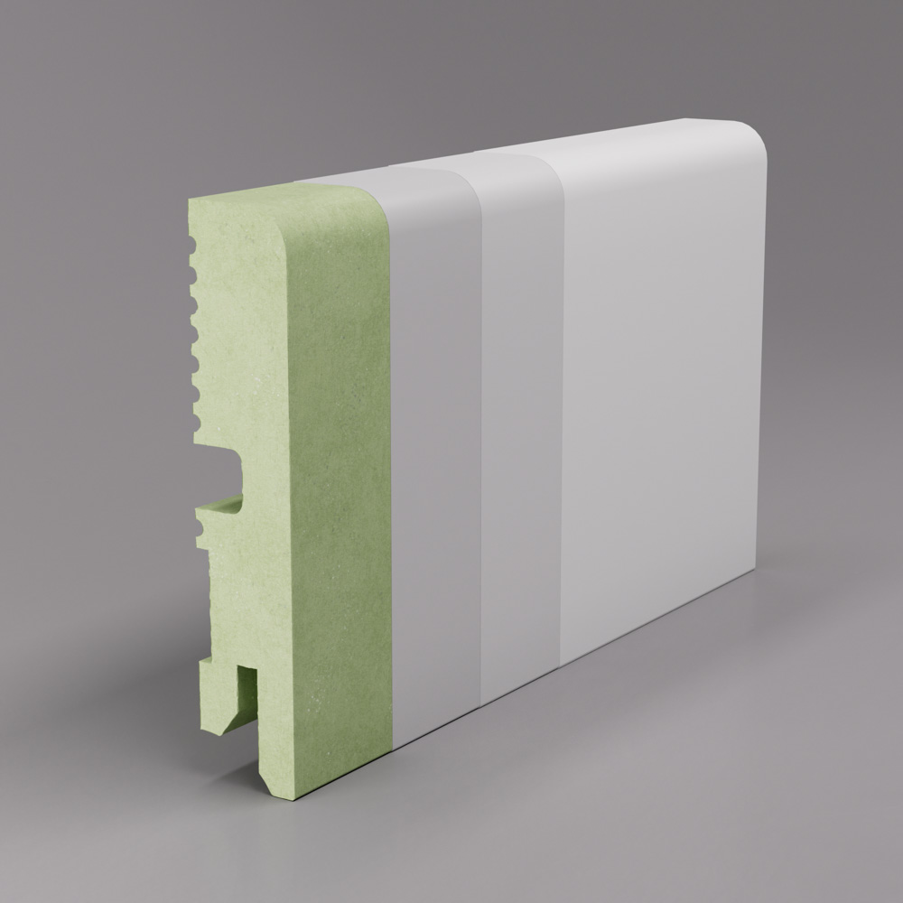 Listwa przypodłogowa lakierowana biała, MDF wilgocioodporny, FOGE LB1 - 8cm