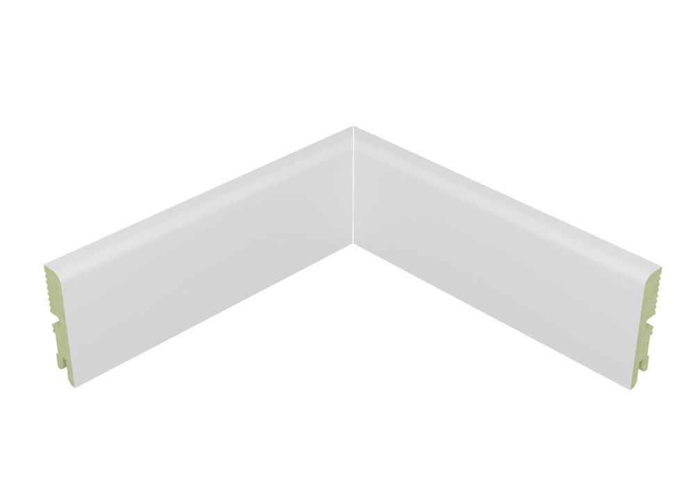 Narożnik wewnętrzny do listwy przypodłogowej lakierowany biały, wilgocioodporny FOGE - LB1 8cm