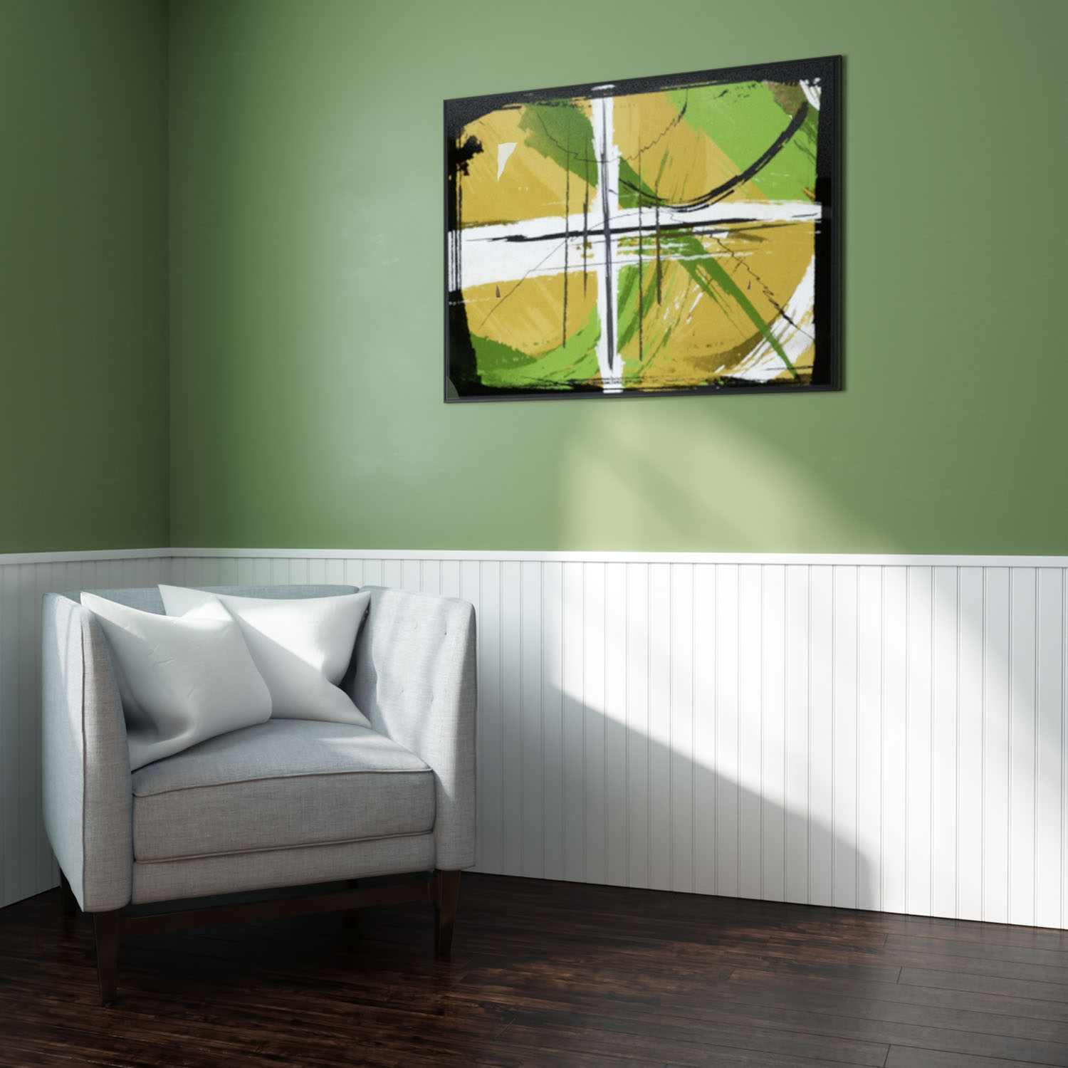 Nowoczesna boazeria ścienna MDF lakierowana – styl angielski - zestaw listew - długość 225 cm / wysokość 83 cm (model Nova-1 Slim)