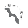 Listwa przysufitowa zdobiona Creativa LGZ-01, wym. 8.7 x 8.5 x 240 cm