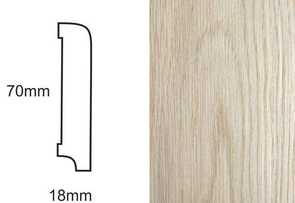 Listwa przypodłogowa fornirowana nielakierowana CP70 R10 (240 cm x 7 cm x 1,8 cm) dąb