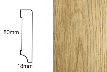 Listwa przypodłogowa fornirowana lakierowana CP80 R3 (240 cm x 8 cm x 1,8 cm) dąb